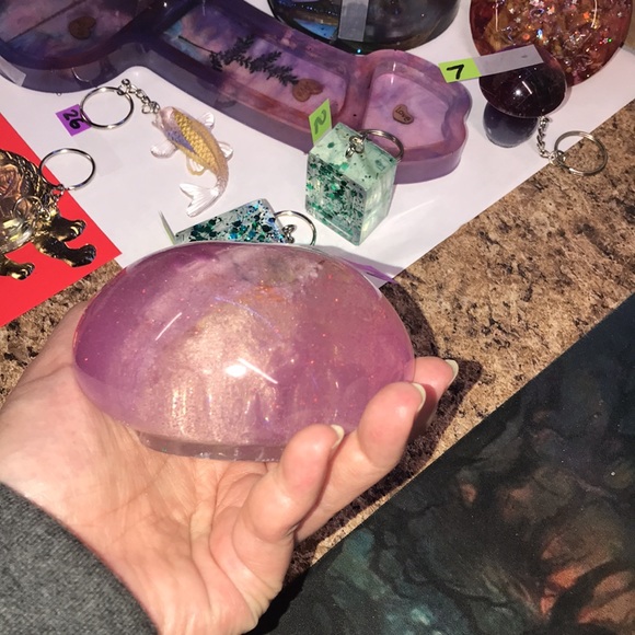 Epoxy Resin Mushroom 🍄 Top with gem 💎 inside Decor by Me💕 - Picture 3 of 4